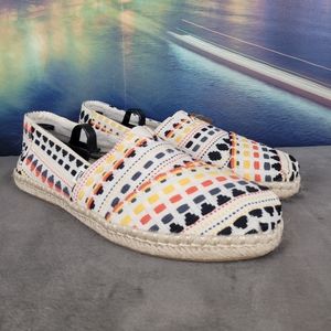 TOMS Alpargata Rope Espadrille Flat Women’s 11 Natural Woven Boho Embroidered